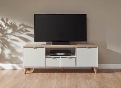 ALMA LARGE TV UNIT WHITE/OAK