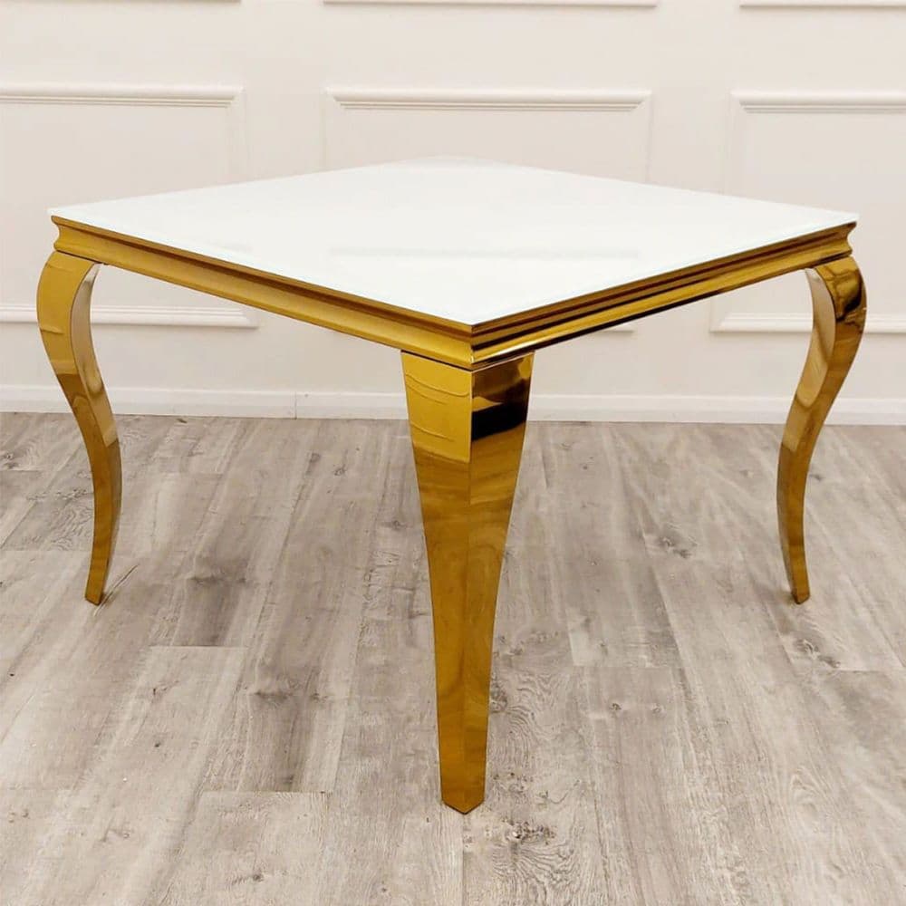 Table Gold Frame Asher Square Glass Dining Table Gold Frame With White Top