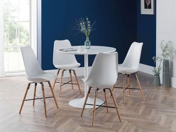 Blanched High Gloss Dining Set
