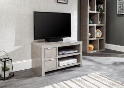 BLOC 2 DRAWER TV UNIT CONCRETE