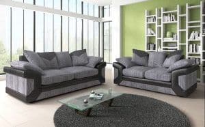 Blush 3+2 Grey/Black Scatter Sofa Set