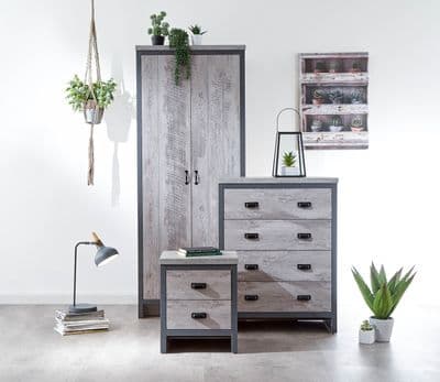 BOSTON 3 PIECE BEDROOM SET GREY
