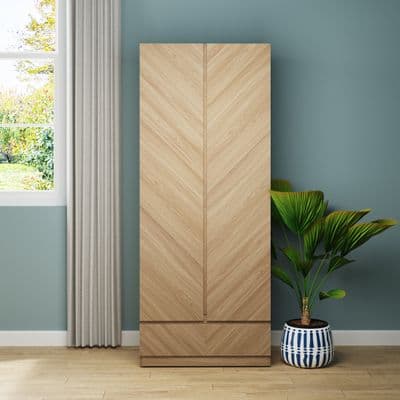 CATANIA 2 DOOR 1 DRAWER WARDROBE EURO OAK