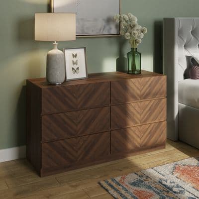 CATANIA 3+3 DRAWER CHEST ROYAL WALNUT
