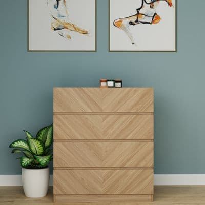CATANIA 4 DRAWER CHEST EURO OAK