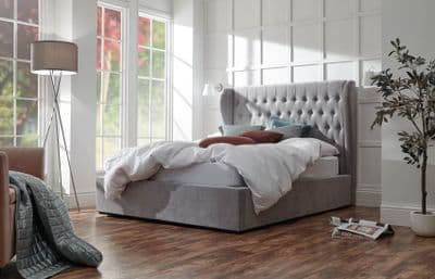 DAKOTA 150CM OTTOMAN BED WITH SOLID BASE PLATINUM