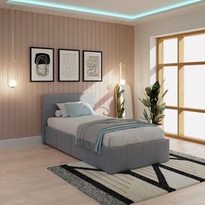 END LIFT OTTOMAN 90CM GREY PU