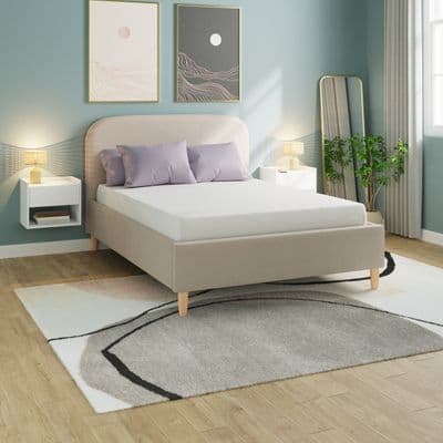 FLORENCE 135CM BOUCLE OTTOMAN BED NATURAL STONE