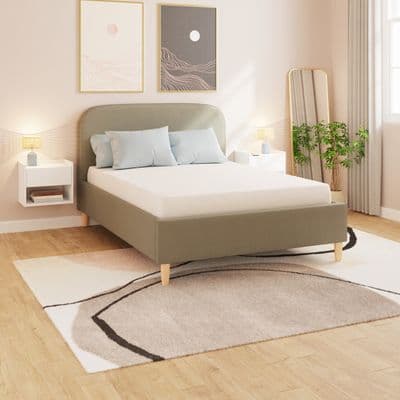 FLORENCE 150CM BOUCLE OTTOMAN BED NATURAL MUSHROOM