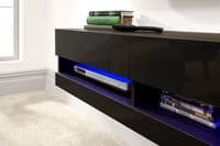 GALICIA 120CM WALL TV UNIT WITH LED BLACK