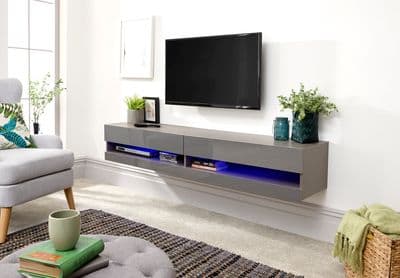 GALICIA 180CM WALL TV UNIT WITH LED GREY