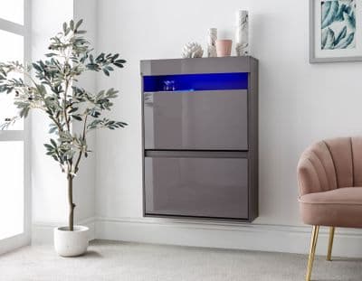 GALICIA WALL HANGING TWO TIER SHOE CABINET GREY