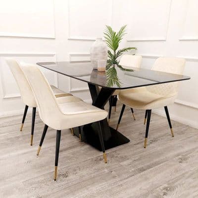 Henbury 1.6m Marble Dining Set