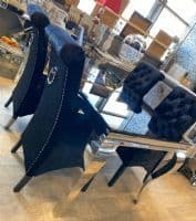 High End Black Glass Dining Set