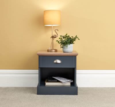 KENDAL 1 DRAWER BEDSIDE SLATE BLUE
