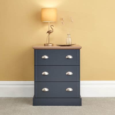 KENDAL 3 DRAWER CHEST SLATE BLUE