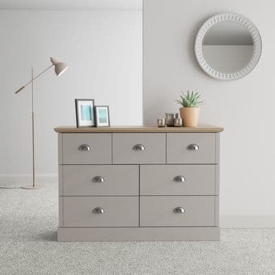 KENDAL 4+3 DRAWER CHEST GREY