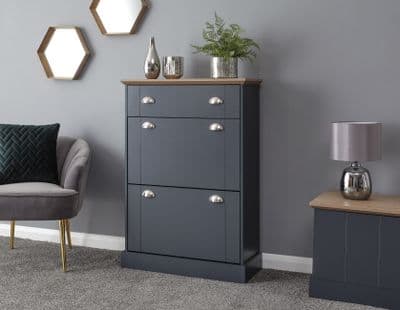 KENDAL DELUXE SHOE CABINET SLATE BLUE