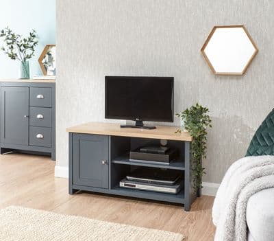 LANCASTER SMALL TV CABINET SLATE BLUE