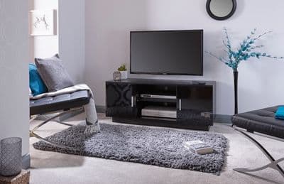 LIMA HIGH GLOSS TV UNIT BLACK