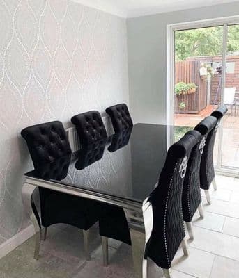 Luxor Black Glass Dining Set