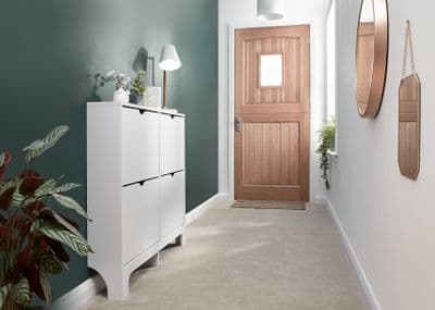 NARROW 4 DRAWER SHOE CABINET WHITE