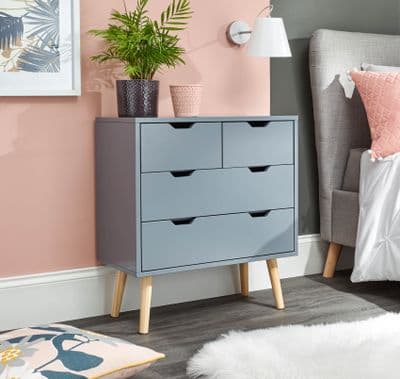 NYBORG 2+2 DRAWER CHEST DARK GREY