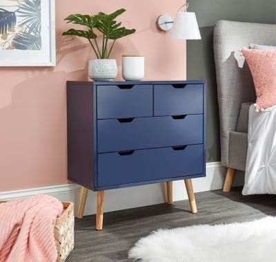 NYBORG 2+2 DRAWER CHEST NIGHTSHADOW BLUE