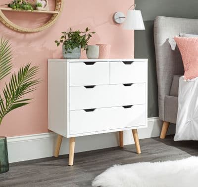 NYBORG 2+2 DRAWER CHEST WHITE