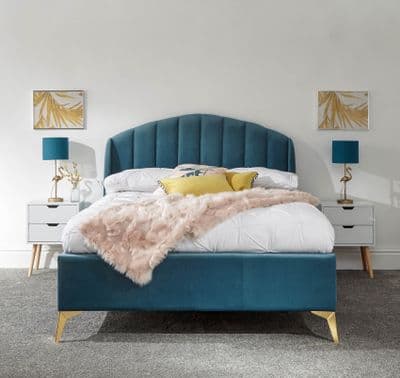 PETTINE 150CM END LIFT OTTOMAN BED TEAL
