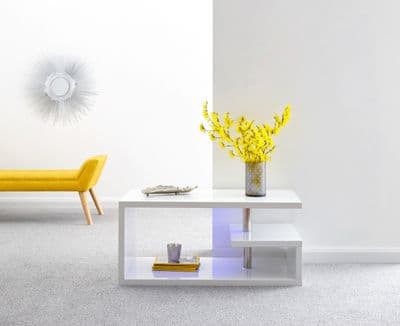 POLAR HIGH GLOSS LED COFFEE TABLE WHITE