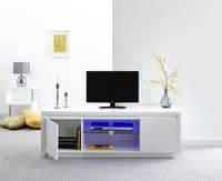 POLAR HIGH GLOSS LED LARGE TV UNIT WHITE