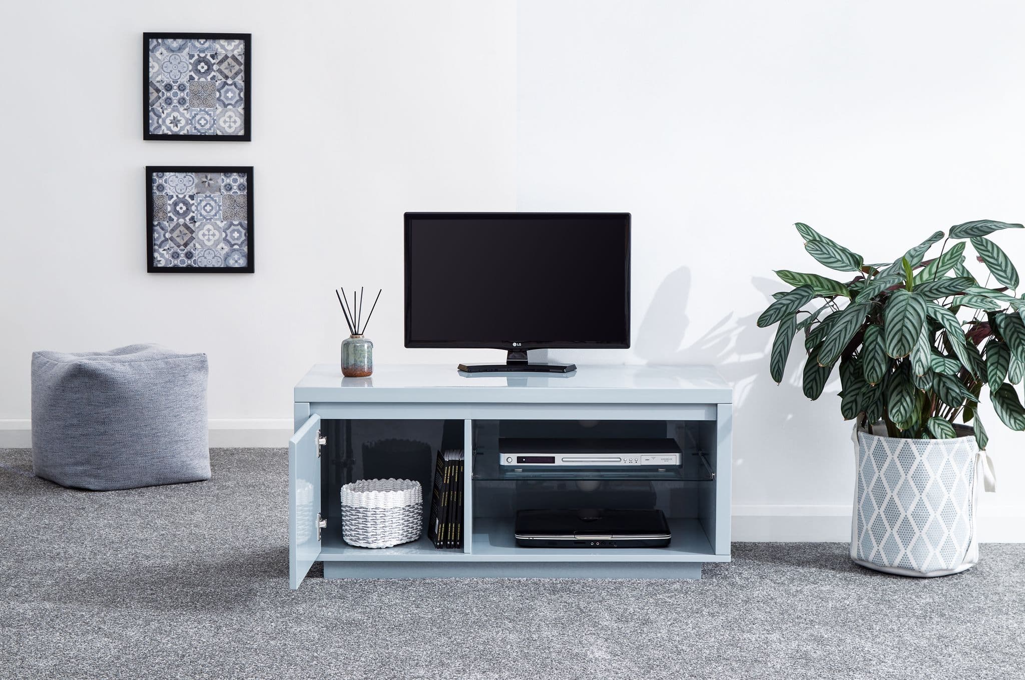 POLAR HIGH GLOSS LED TV UNIT GREY