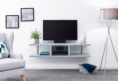 POLAR HIGH GLOSS WALL MOUNTED LED TV UNIT GREY