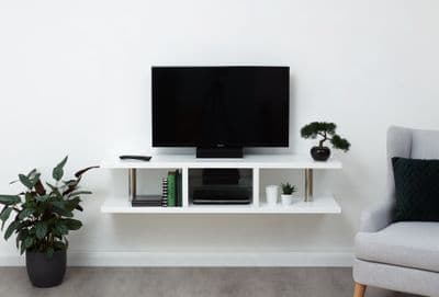 POLAR HIGH GLOSS WALL MOUNTED LED TV UNIT WHITE