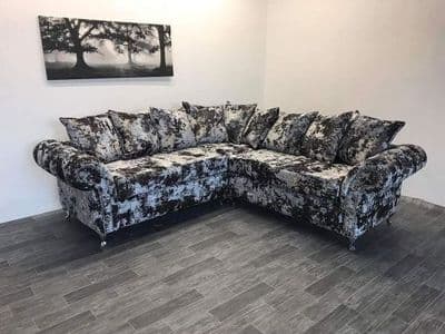 Rio Double Lustro Velvet Corner Sofa