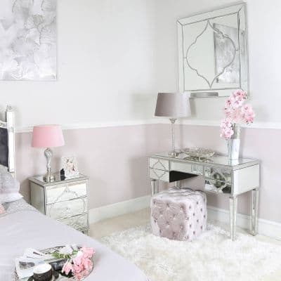 Silver Mirror 5 Drawer Dressing Table
