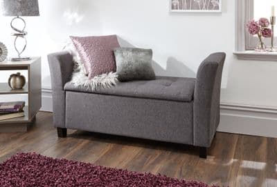 VERONA WINDOW SEAT CHARCOAL FABRIC