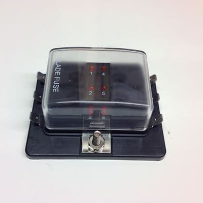 6 Way Blade Fuse Box with LED fuse failure indicator FBB6L