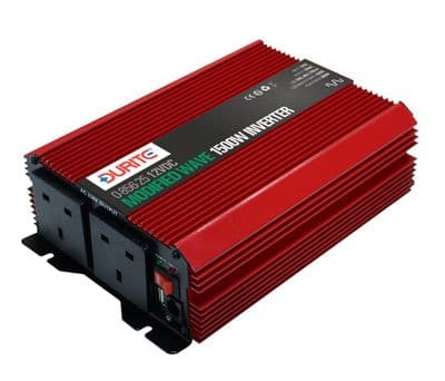 Durite 1500W 12V DC to 230V AC Compact Modified Wave Voltage Inverter 0-856-25