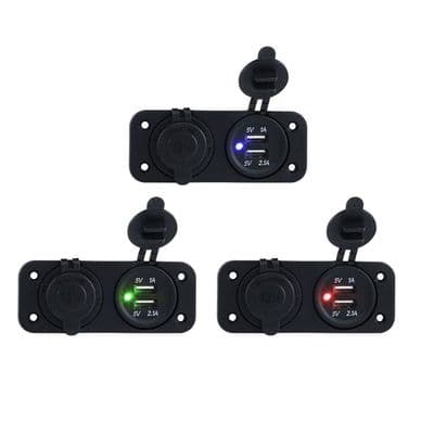 Twin USB Power Socket + Standard 20A Power Socket Panel