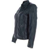 Ashwood Leather Biker Jacket in Navy