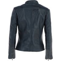 Ashwood Leather Biker Jacket in Navy