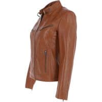 Ashwood Leather Biker Jacket in Tan