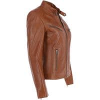 Ashwood Leather Biker Jacket in Tan