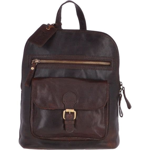 Ashwood Small Vintage Leather Backpack in Brandy