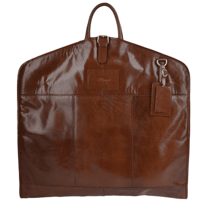 Ashwood Unisex Leather Suit Carrier in Chestnut