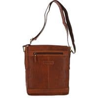 Ashwood Unisex Medium Vintage Leather Travel Bag in Tan