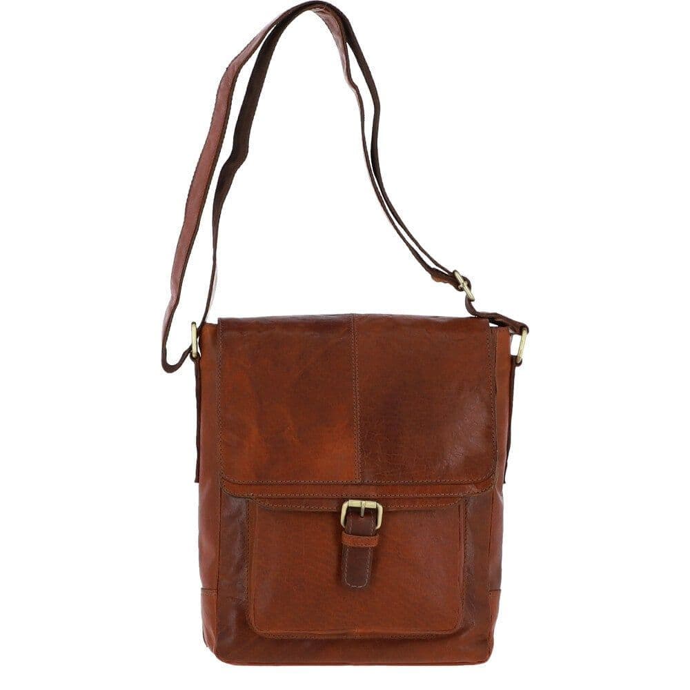 Ashwood Unisex Medium Vintage Leather Travel Bag in Tan
