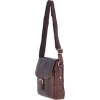 Ashwood Unisex Small Vintage Leather Travel Bag in Brandy